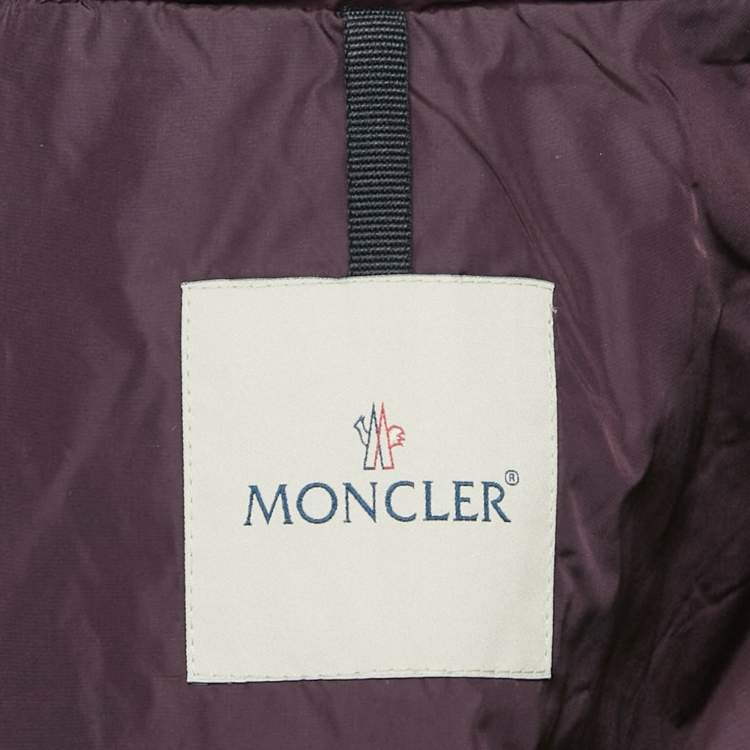 Pre Owned Moncler Purple Synthetic Short Biker Jacket M