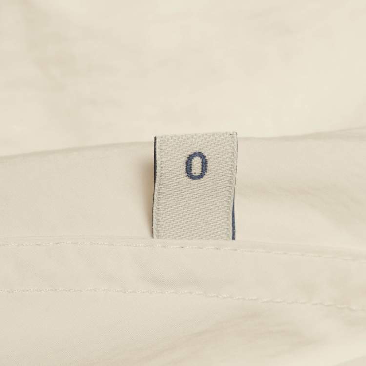 Pre Owned Moncler Off White Logo Applique Synthetic Euridice Zip-Up Jacket XS