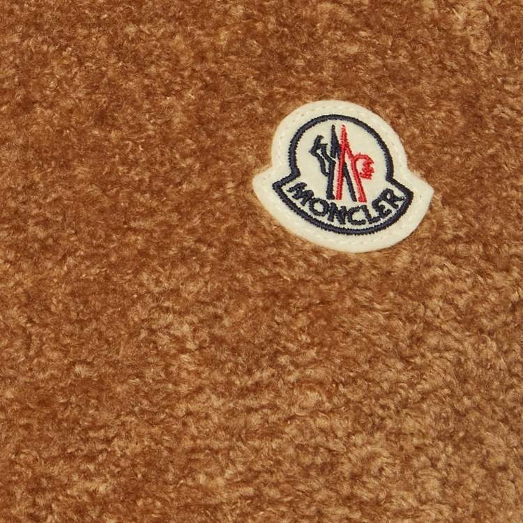 Pre Owned Moncler Brown Shearling Bost Teddy Down Vest S