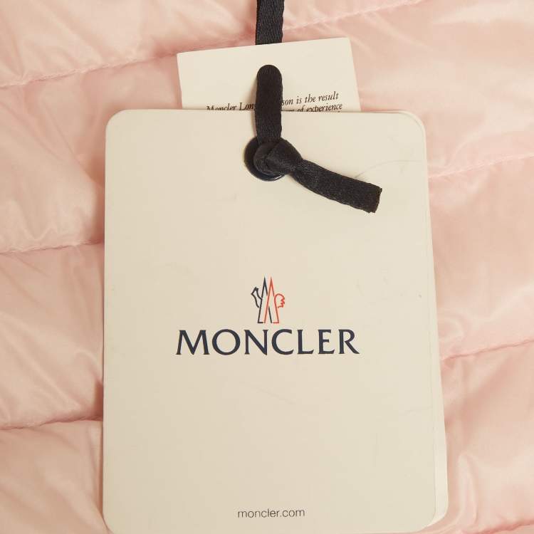 Pre Owned Moncler Light Pink Synthetic Lans Down Jacket XS