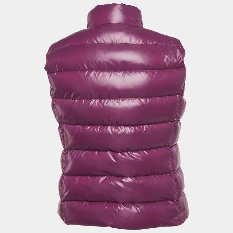 Pre Owned Moncler Purple Nylon Sleeveless Down Ghany Gilet M