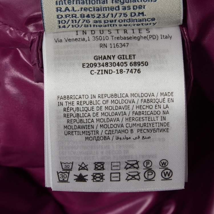 Pre Owned Moncler Purple Nylon Sleeveless Down Ghany Gilet M