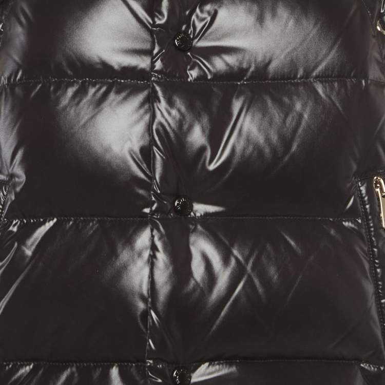 Pre Owned Moncler Black Nylon Down Agate Gilet S