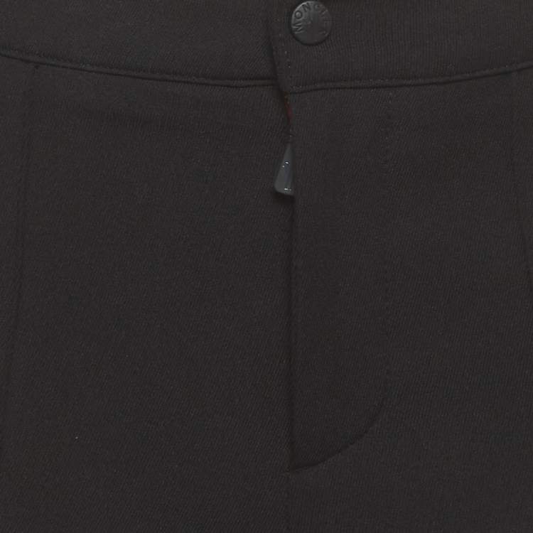 Pre Owned Moncler Black Nylon Hem Pants XS