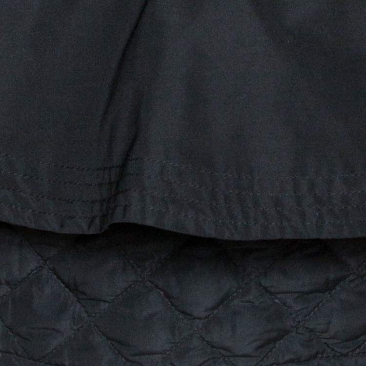 Pre Owned Moncler Premiere Black Down Quilted Trim Flounce Skirt S