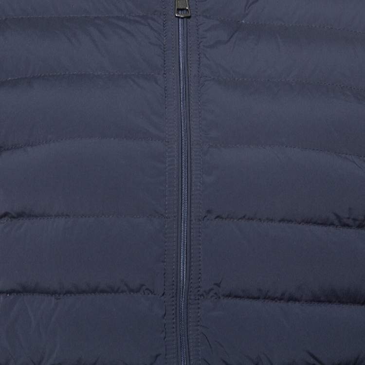 Pre Owned Moncler Navy Blue Down Quilted Zip Up Acorus Jacket xl