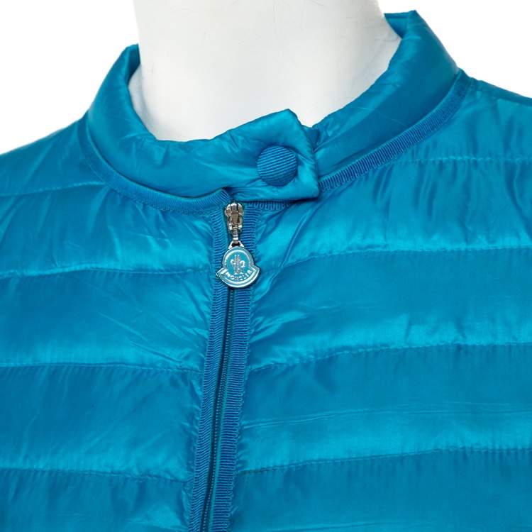 Pre Owned Moncler Blue Synthetic Dali Puffer Jacket S