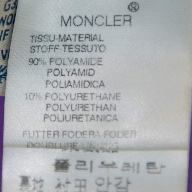 Pre Owned Moncler Purple Synthetic Quilted Hooded Down Jacket S
