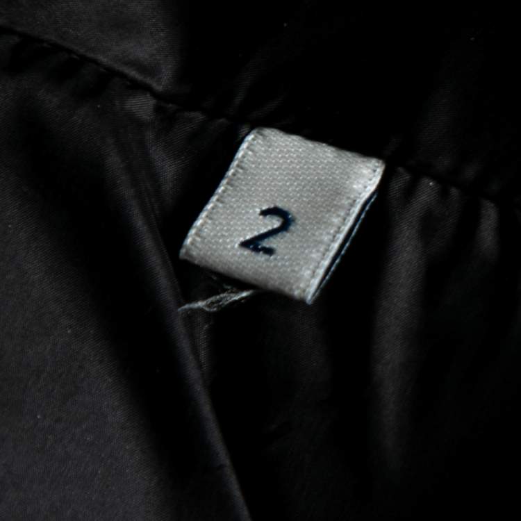 Pre Owned Moncler Black Quilted Down Synthetic Zip Front Jacket M