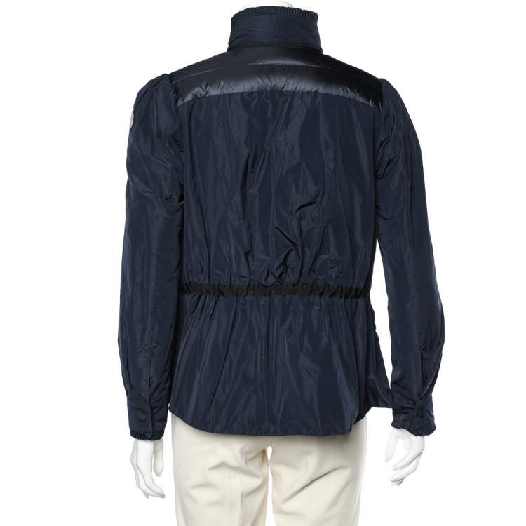 Pre Owned Moncler Navy Blue Quilted Synthetic Cereste Down Jacket M