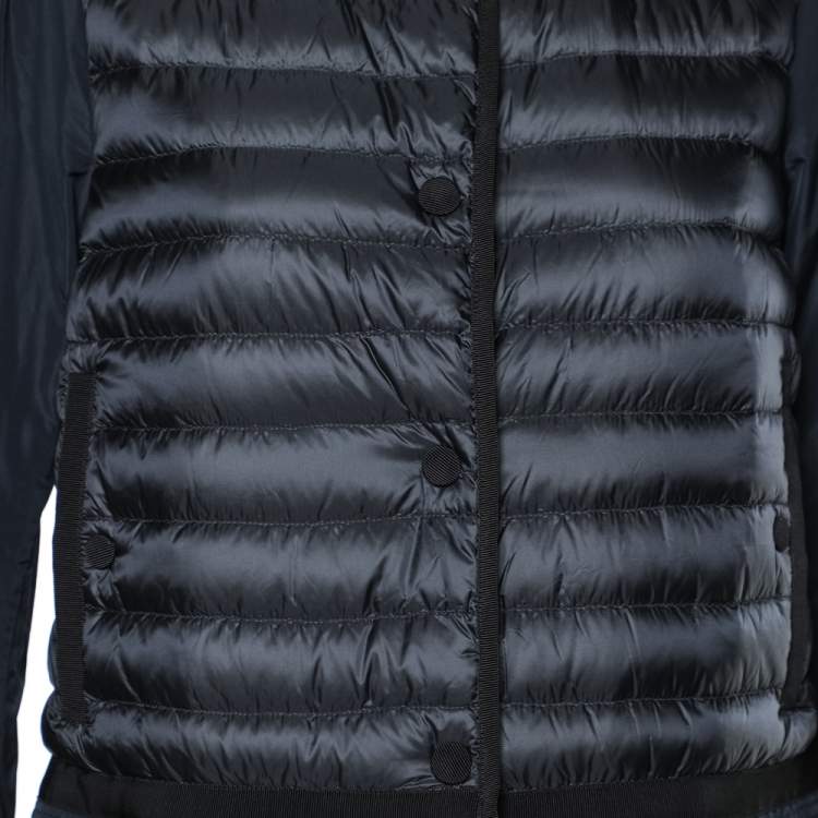 Pre Owned Moncler Navy Blue Quilted Synthetic Cereste Down Jacket M