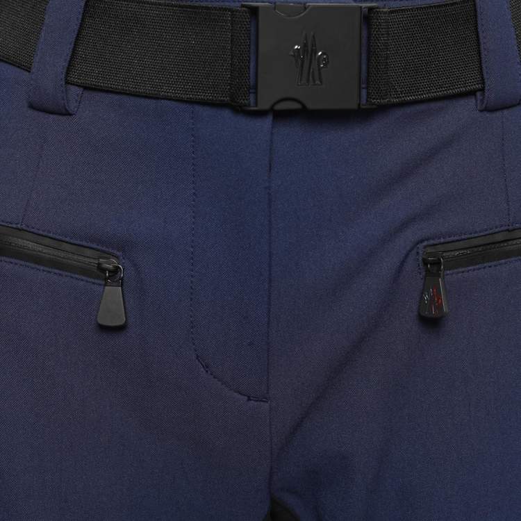 Pre Owned Moncler Grenoble Navy Blue Cady Belted Sportivo Pants M