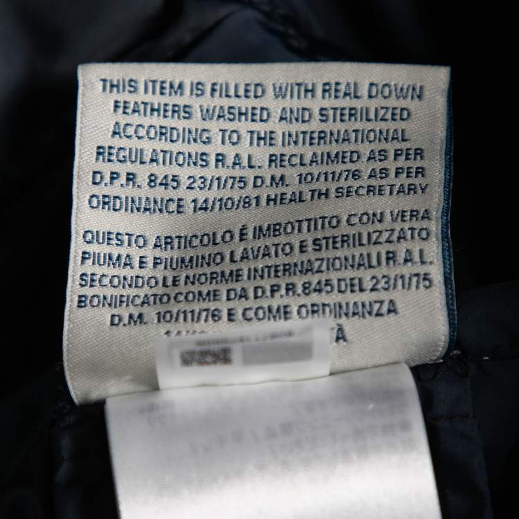 Pre Owned Moncler Navy Blue Down Synthetic Puffer Zip Front Jacket M
