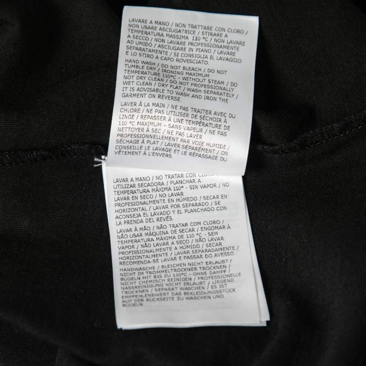 Pre Owned Moncler Black Moncler 1952 Printed Cotton Crew Neck Top S