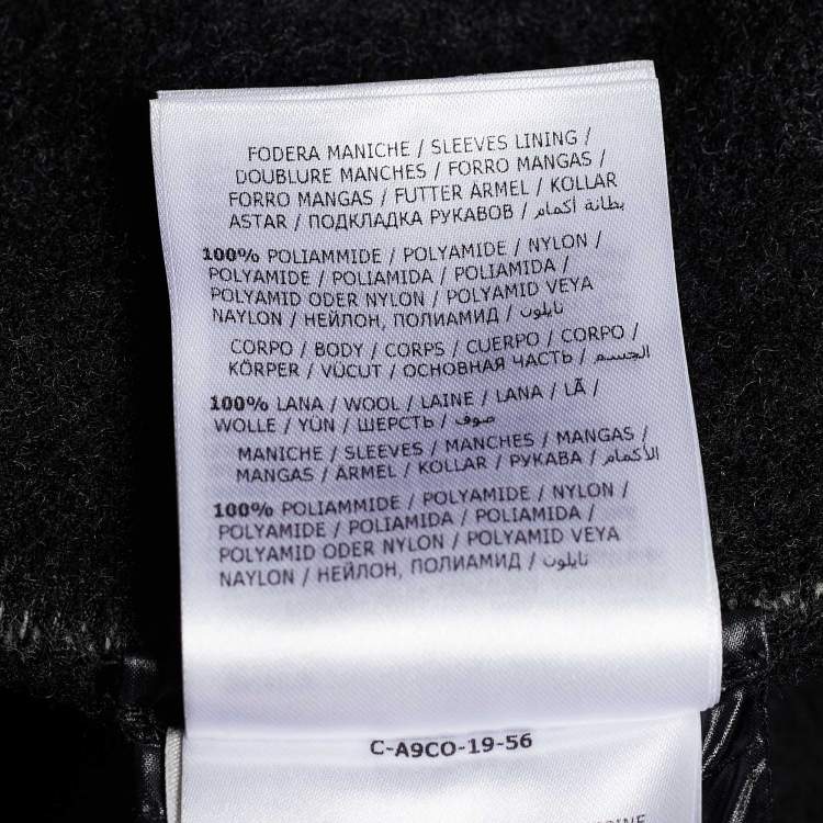 Pre Owned Moncler Black Wool & Down Quilted Mantella Poncho L