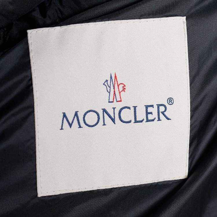 Pre Owned Moncler Black Synthetic & Lace Quilted Down Jacket XS