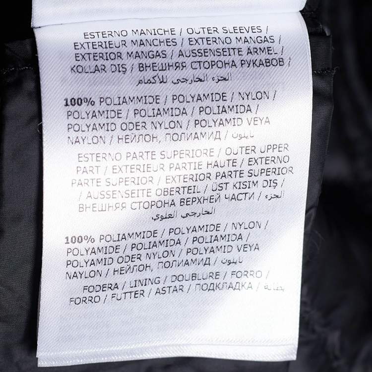 Pre Owned Moncler Black Synthetic & Lace Quilted Down Jacket XS