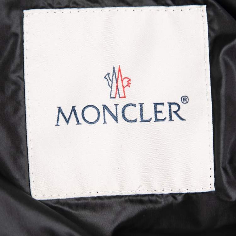 Pre Owned Moncler Black Floral Synthetic Windbreaker Jacket XS