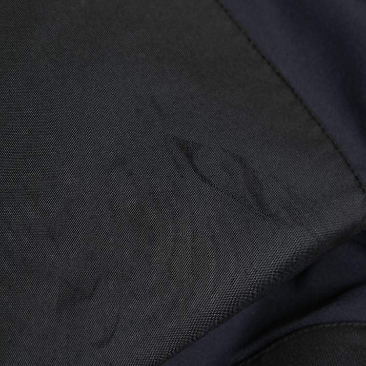 Pre Owned Moncler Navy Blue Synthetic Logo Embroidered Sportivo Ski Pants S