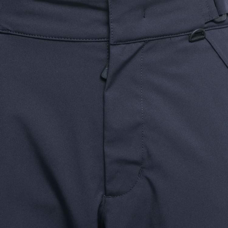 Pre Owned Moncler Navy Blue Synthetic Logo Embroidered Sportivo Ski Pants S