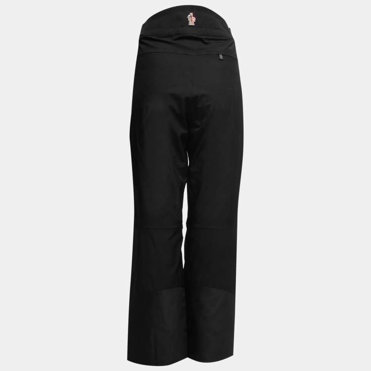 مملوكة مسبقًا Moncler Black Synthetic Logo Embroidered Sportivo Ski Pants M
