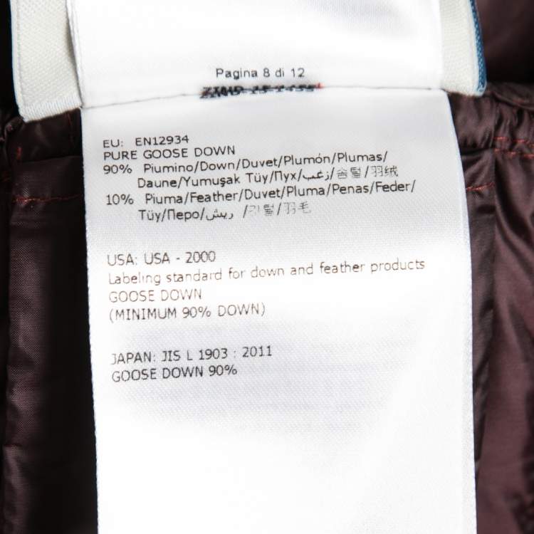 Pre Owned Moncler Burgundy Guipure Lace Overlay Down Jacket M