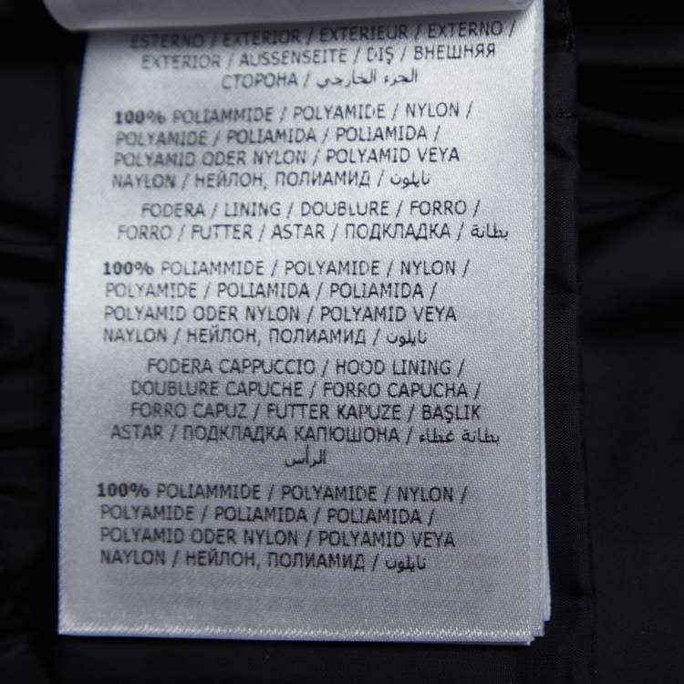 Pre Owned Moncler Black Synthetic Down Fur Trimmed Aphroti Giubbotto Jacket XL