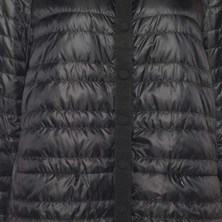 Pre Owned Moncler Black Synthetic Quilted Hideyo Jacket L