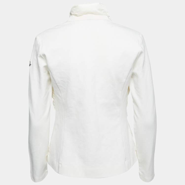 Pre Owned Moncler Cream Quilted Button Front Jacket M