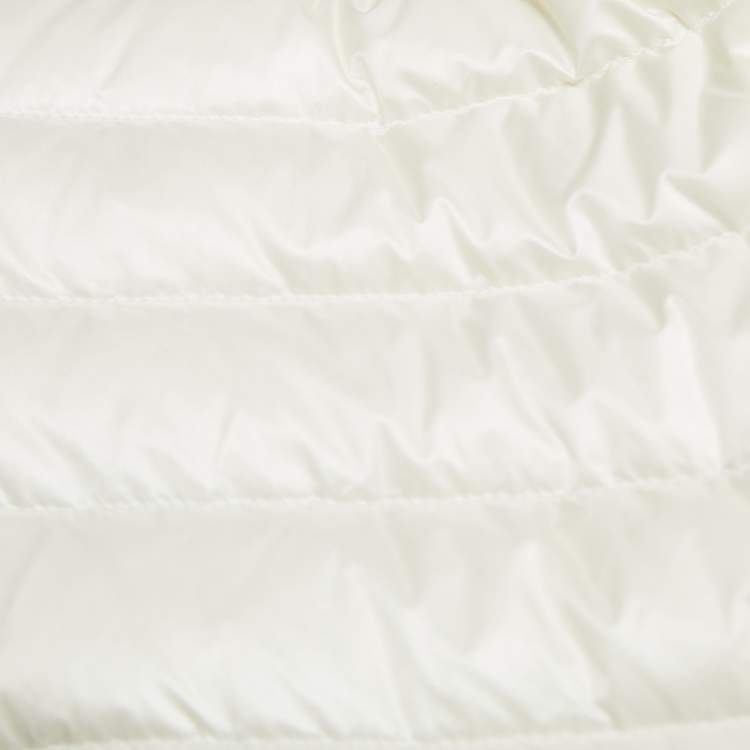 Pre Owned Moncler Cream Quilted Button Front Jacket M