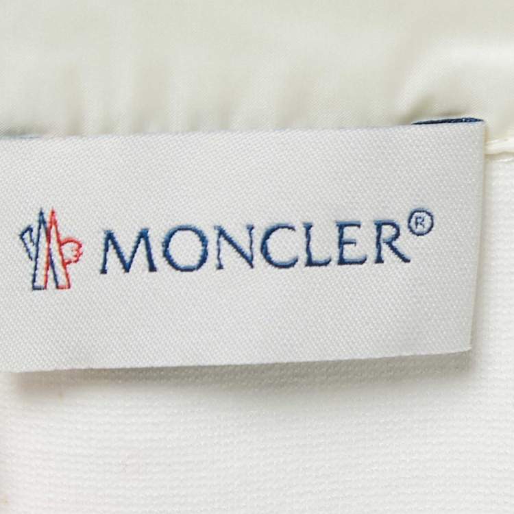 Pre Owned Moncler Cream Quilted Button Front Jacket M