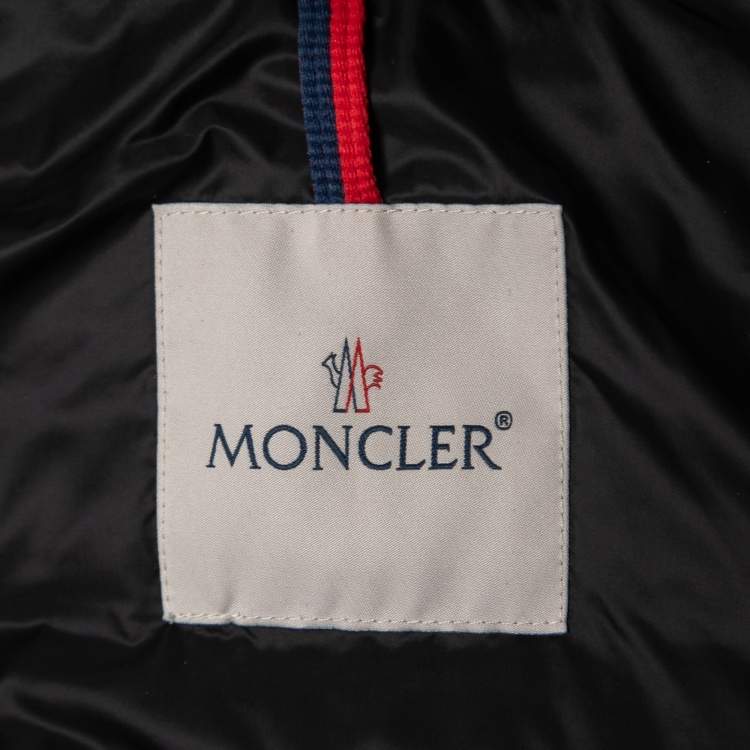 Pre Owned Moncler Black Nylon Zip-Up Quilted Jacket S