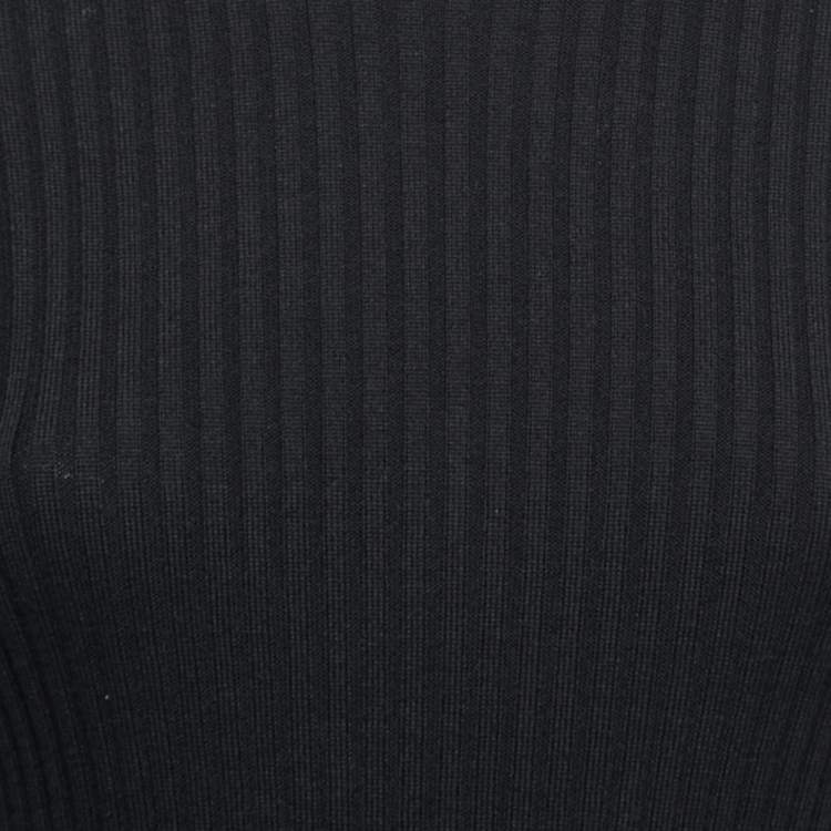 Pre Owned Moncler Black Wool Rib Knit Ciclista Tricot Turtle Neck Sweater M