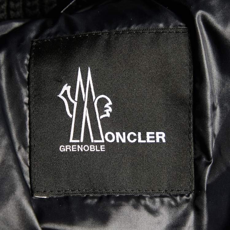 Pre Owned Moncler Grenoble Black Quilted Down Roncevaux Hooded Jacket S