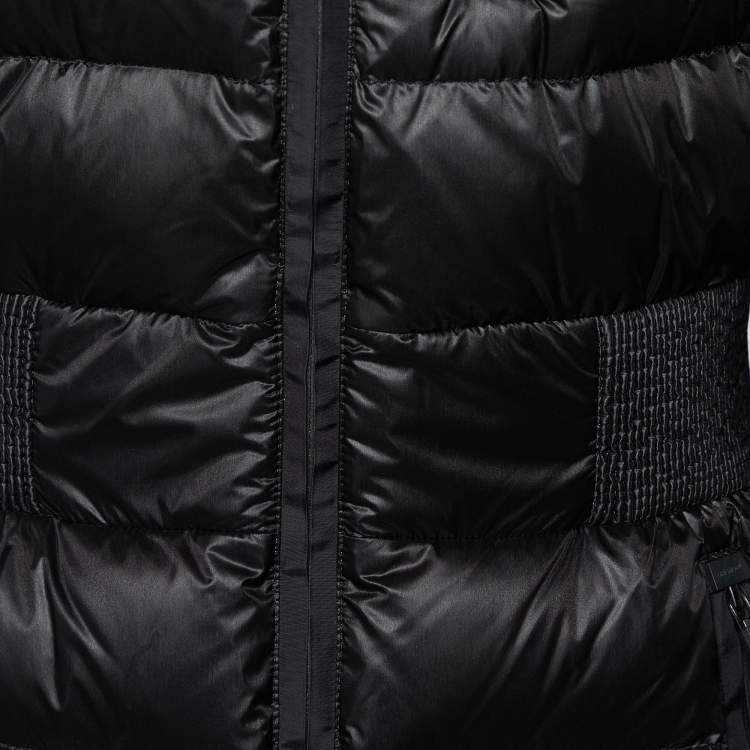 Pre Owned Moncler Grenoble Black Quilted Down Roncevaux Hooded Jacket S