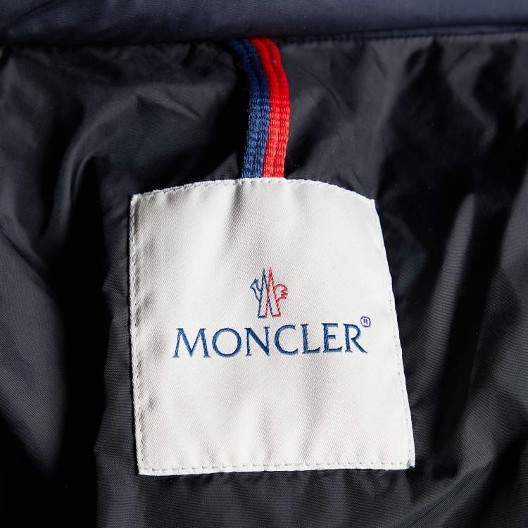 Pre Owned Moncler Navy Blue Diamond Quilted Down Mesnil Jacket S