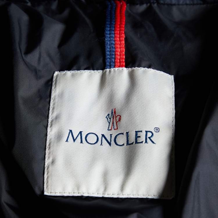 Pre Owned Moncler Navy Blue Diamond Quilted Down Mesnil Jacket S