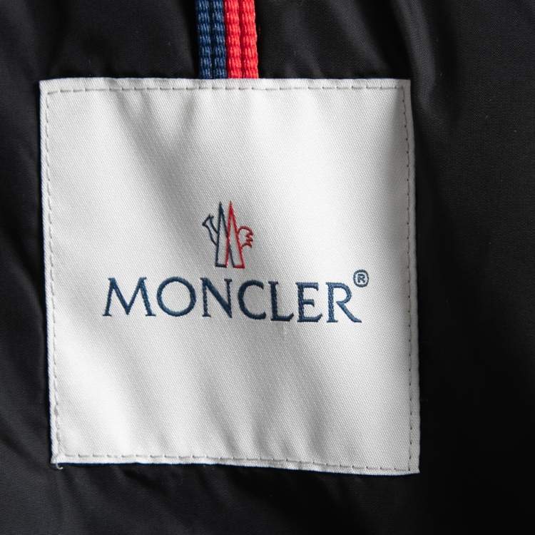 Pre Owned Moncler Black Nylon Quilted Hooded Down Jacket XS