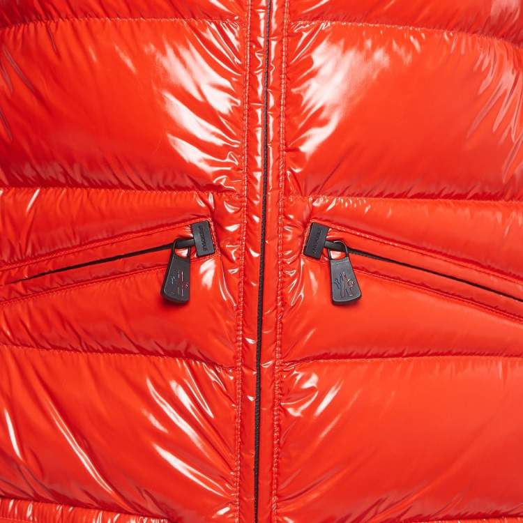 Pre Owned Moncler Red Quilted Nylon Arabba Down Jacket XS