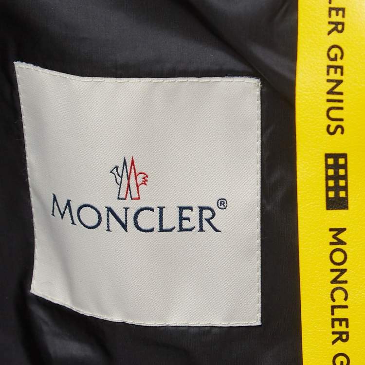 Pre Owned Moncler Black Nylon Embellished Belted Down Jacket M