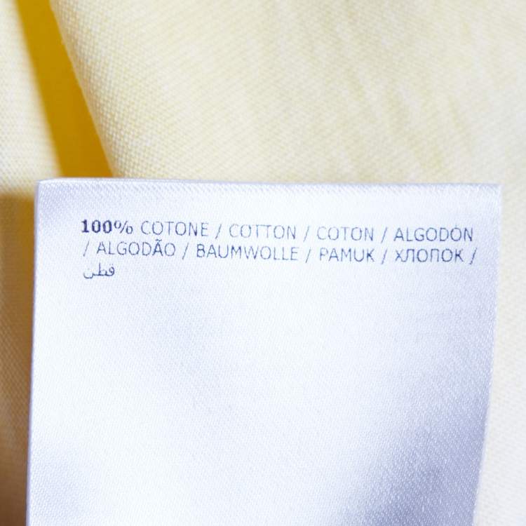 Pre Owned Moncler Yellow Tie Dye Cotton Cropped T-Shirt L