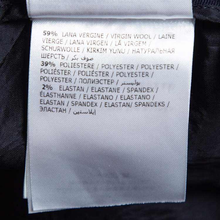 Pre Owned Moncler Navy Blue Wool Blend Formal Trousers M