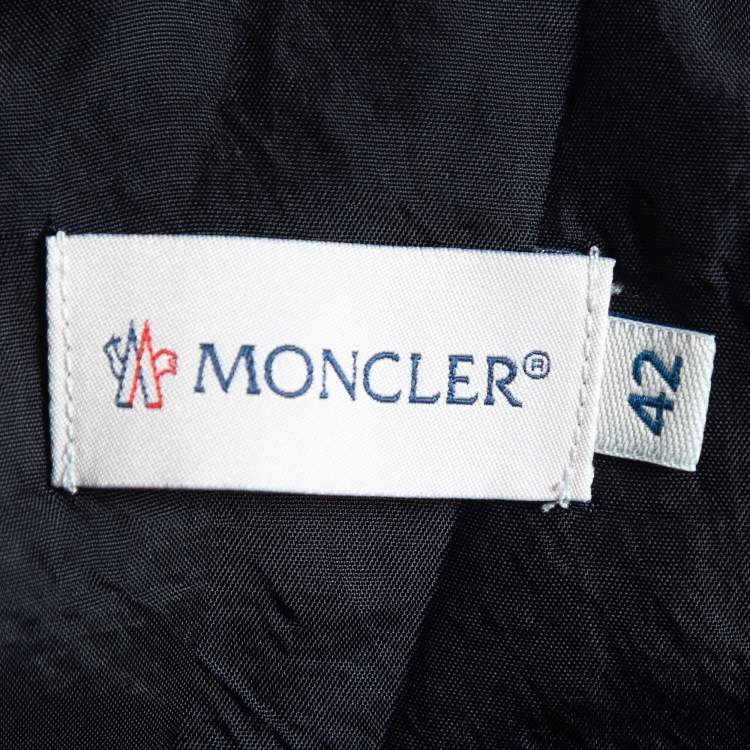 Pre Owned Moncler Navy Blue Wool Blend Formal Trousers M