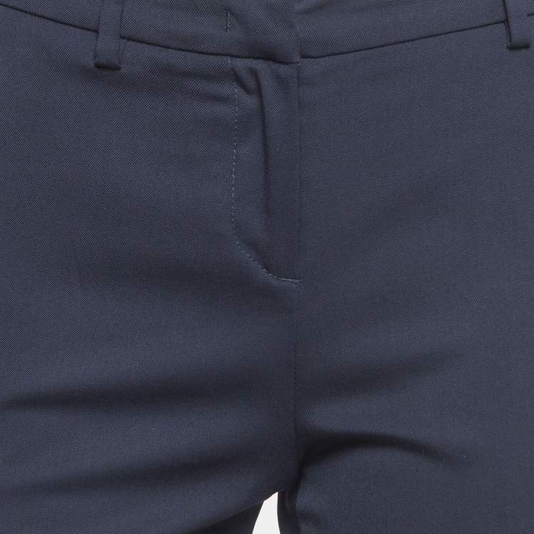 Pre Owned Moncler Navy Blue Wool Blend Formal Trousers M