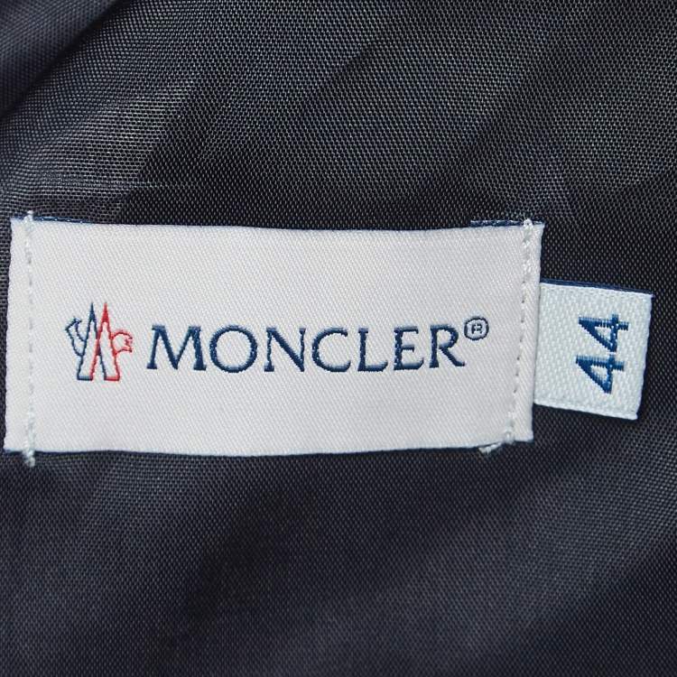 Pre Owned Moncler Navy Blue Wool Blend Formal Trousers L