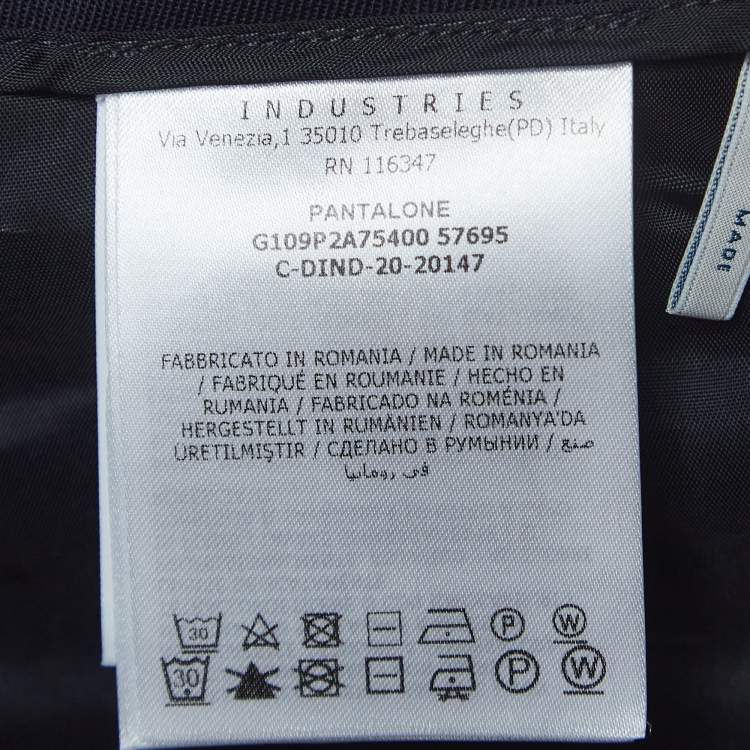 Pre Owned Moncler Navy Blue Wool Blend Formal Trousers L