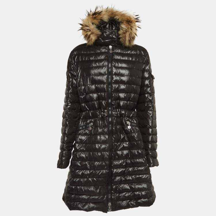 Pre Owned Moncler Black Nylon Quilted Puffer Jacket 2XL