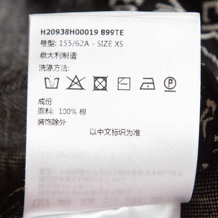 Pre Owned Moncler Black Monogram Cotton Knit Leggings XS
