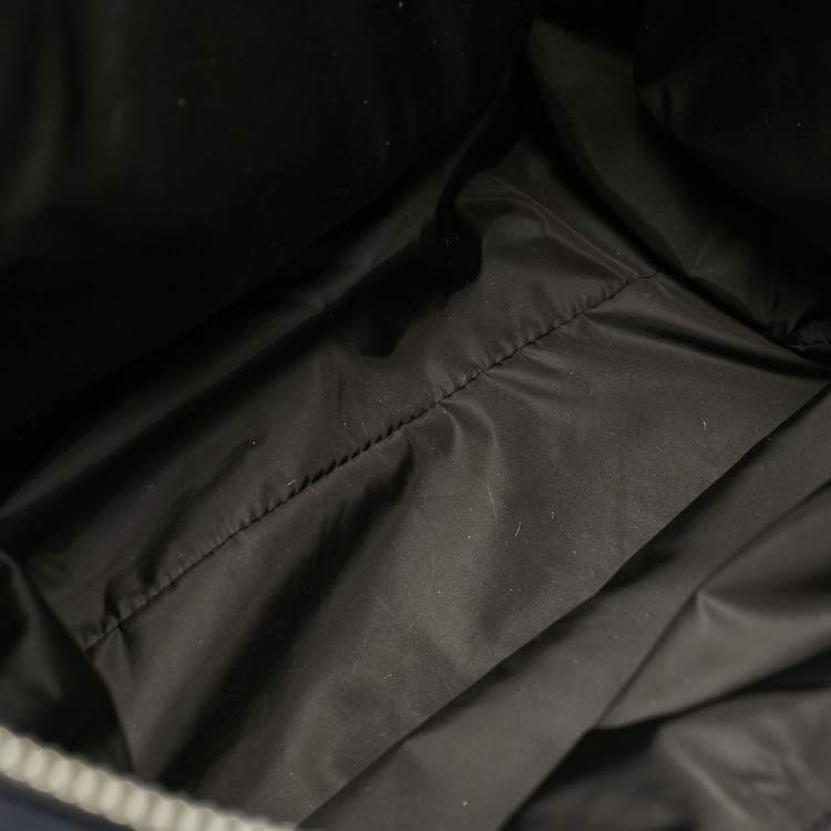 Pre Owned Moncler Navy Blue Quilted Nylon and Leather Mommy Bag