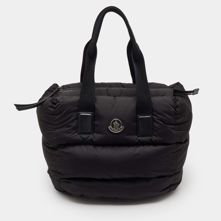 Pre Owned Moncler Black Padded Nylon Caradoc Water-Repellent Tote